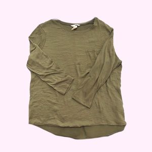 h&m olive/army green long sleeve top